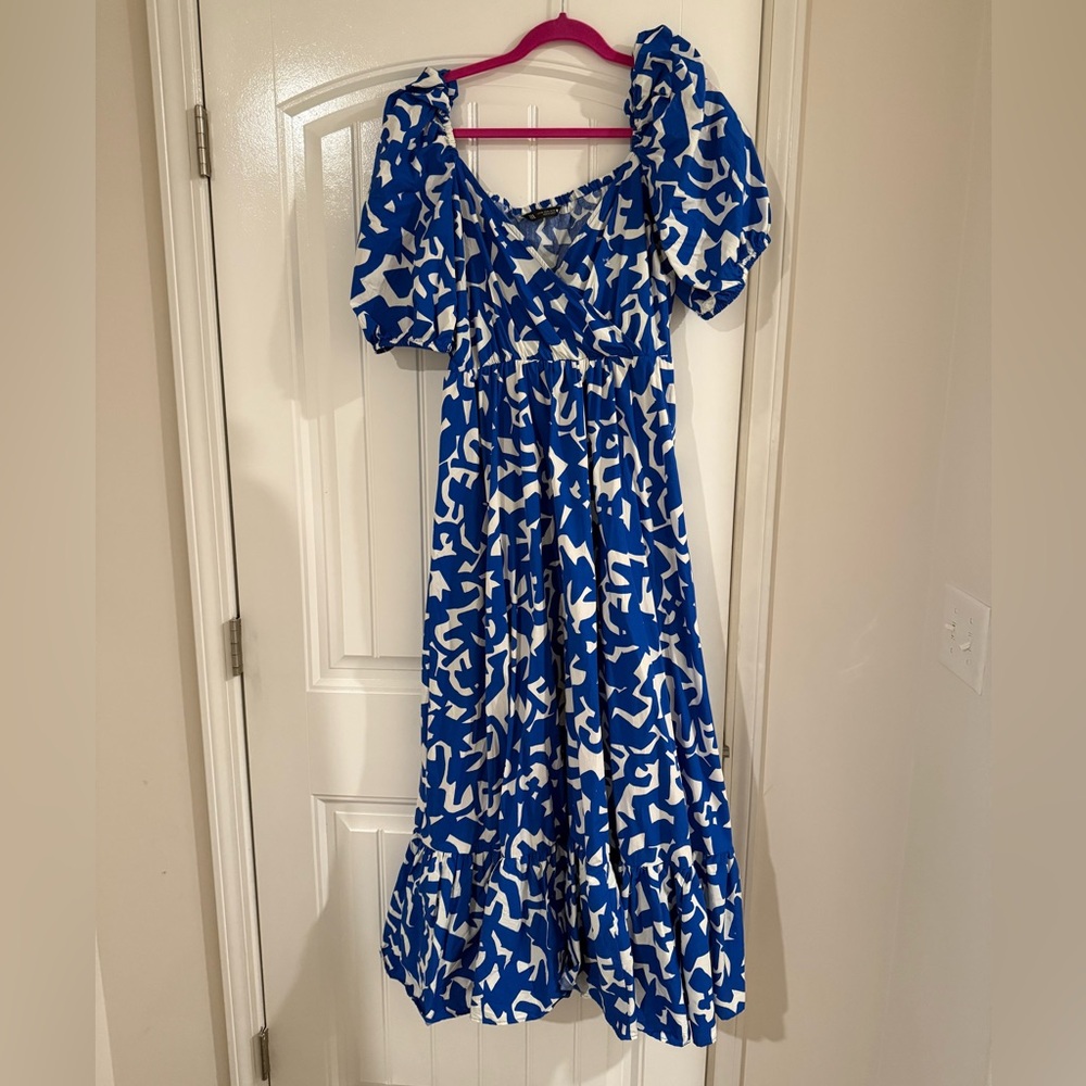 Zara Blue and White 100% Cotton Dress